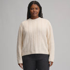 Women's Cotton Cable Crew Sweater