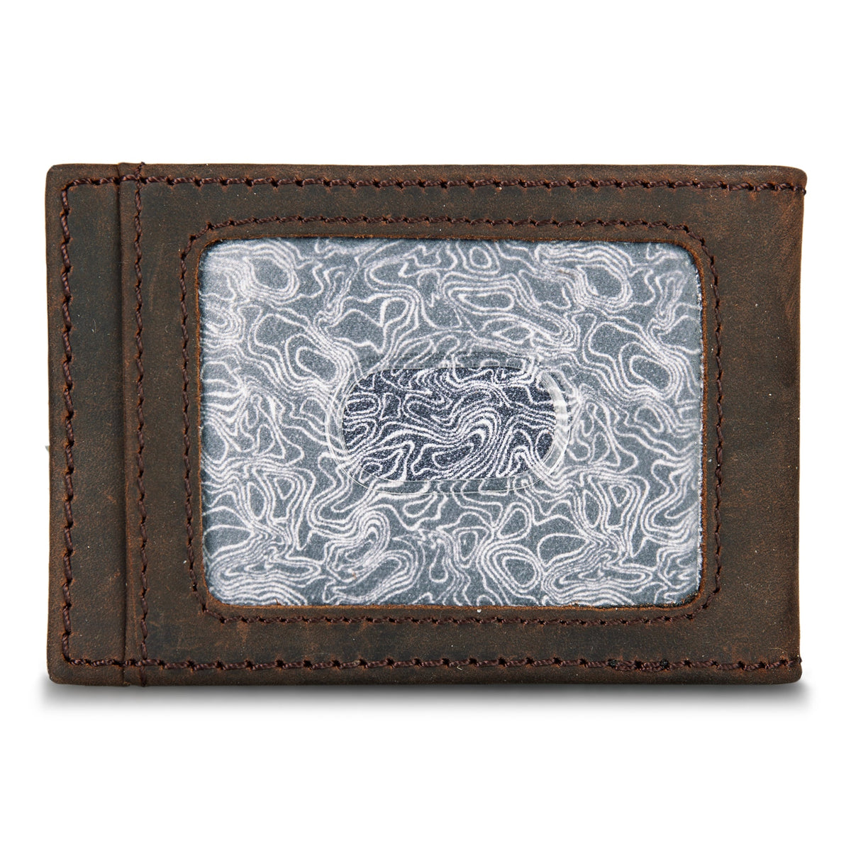 Money Clip Bifold Leather Wallet With Embossed Sasquatch