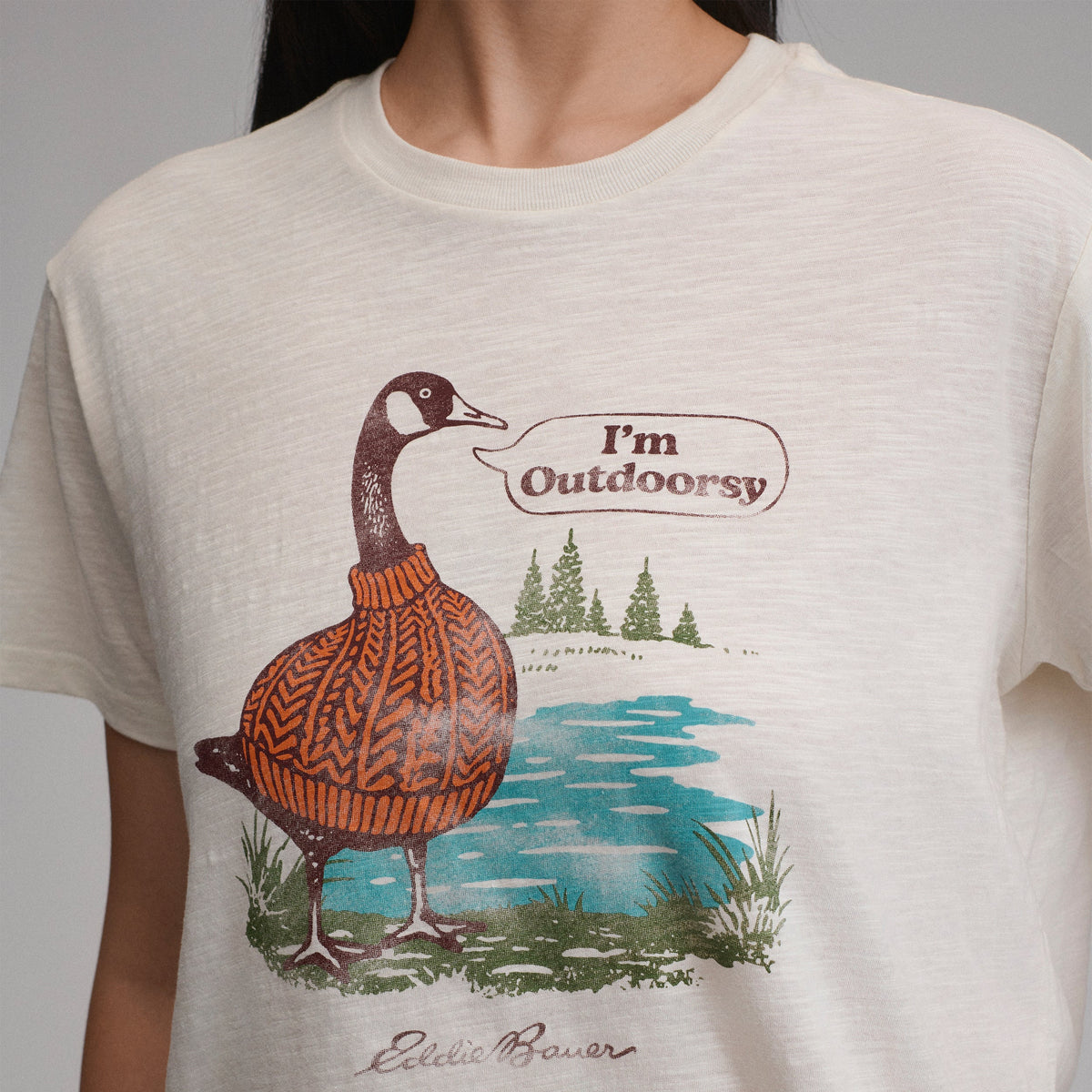 Women's Short-Sleeve Relaxed Boyfriend Graphic T-Shirt - Goose