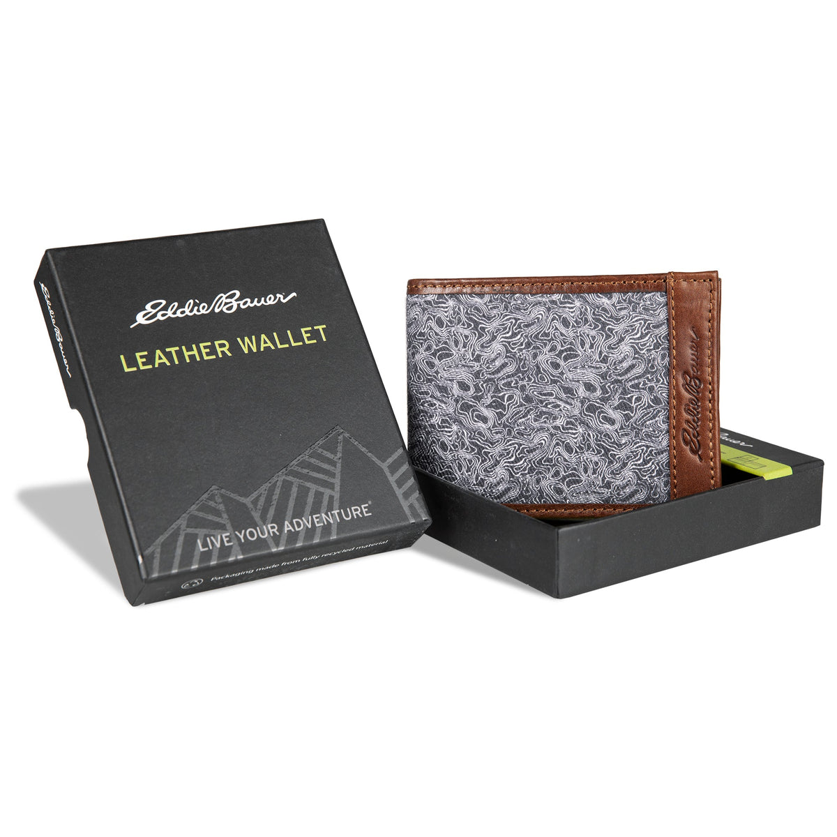 Pioneer Leather And Printed Cotton Canvas Passcase Wallet