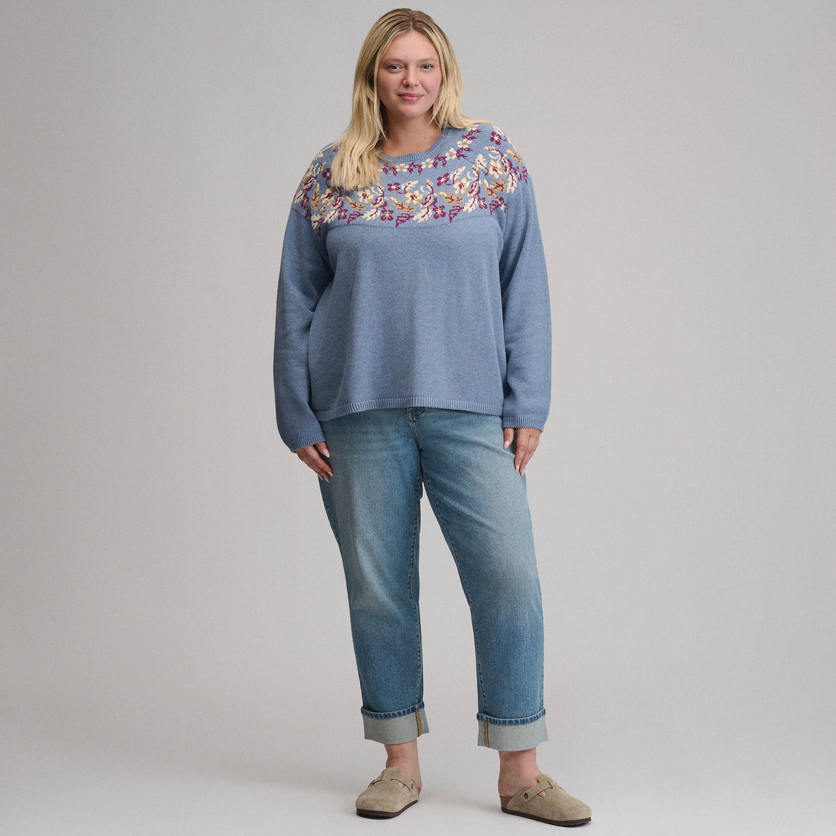 Women's Placed Intarsia Sweater