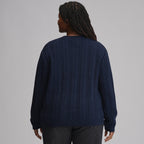 Women's Cotton Cable Crew Sweater