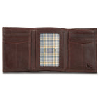 EB Signature Logo Leather Trifold Wallet