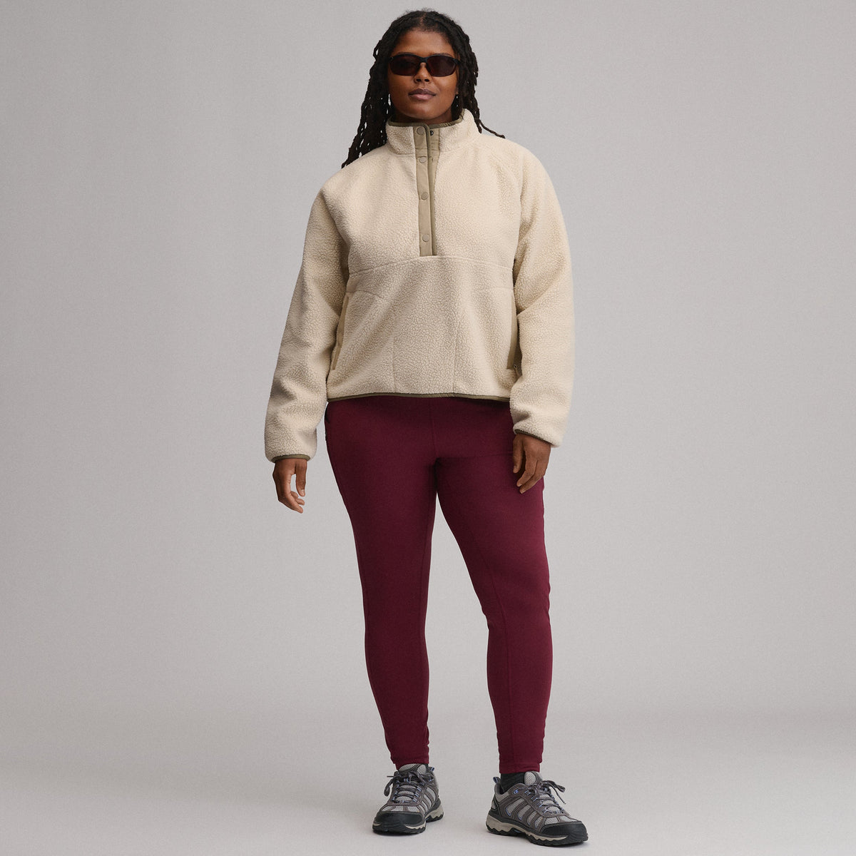 Women's Plush Fleece Snap-Mock Pullover