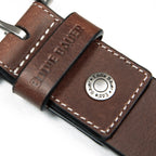 Men's Bridle Leather Belt With Nickel Finish Buckle