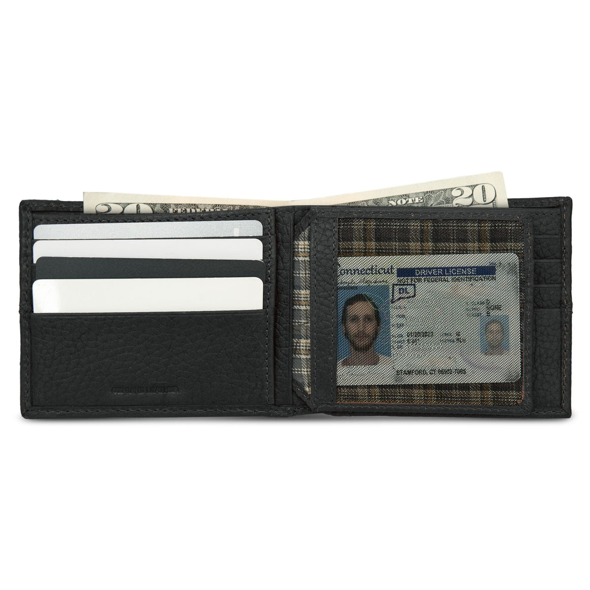 Extra Capacity Rugged Leather Bifold With Flip Id