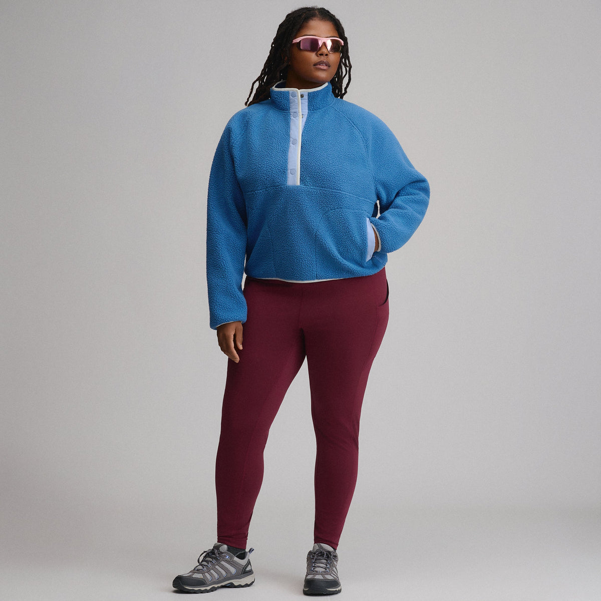 Women's Plush Fleece Snap-Mock Pullover