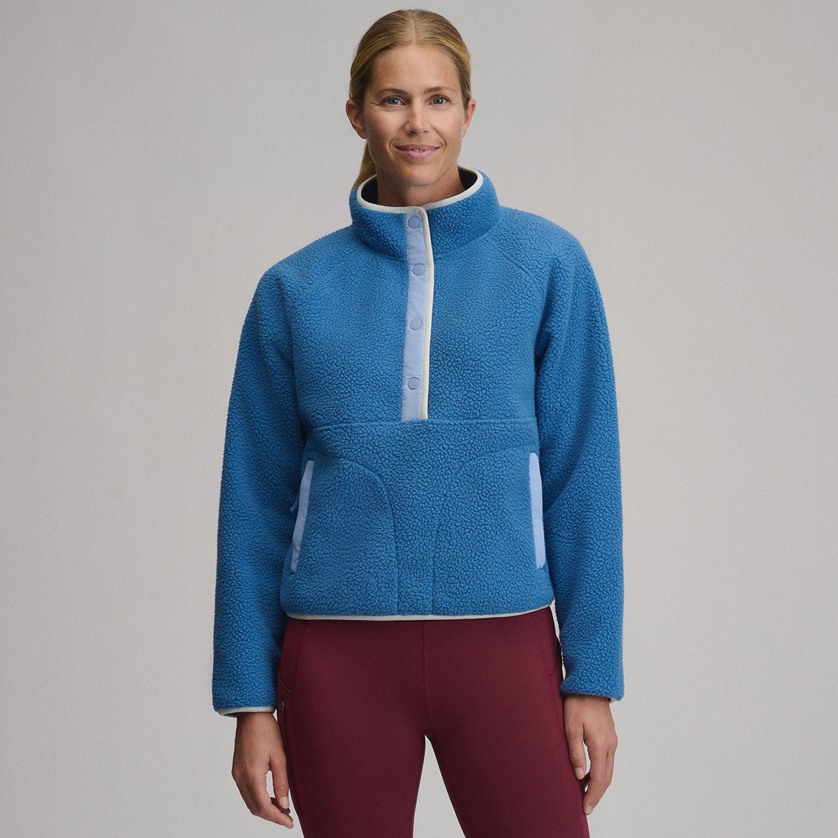 Women's Plush Fleece Snap-Mock Pullover