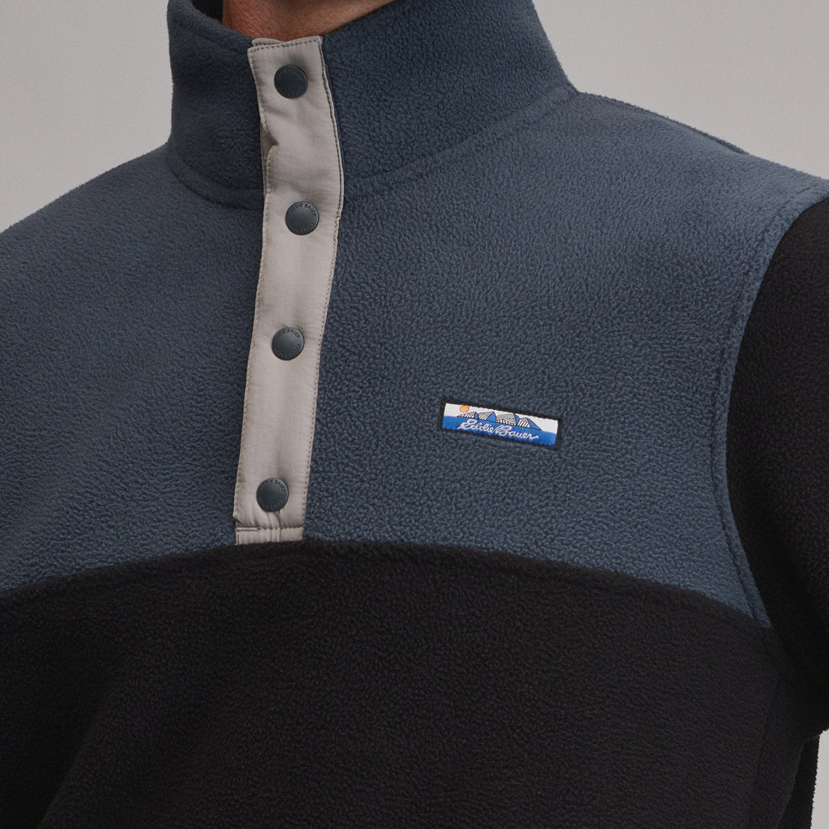 Men's Authentic Outdoor Fleece Snap-Mock Pullover