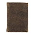 Leather Trifold Wallet With Embossed Sasquatch