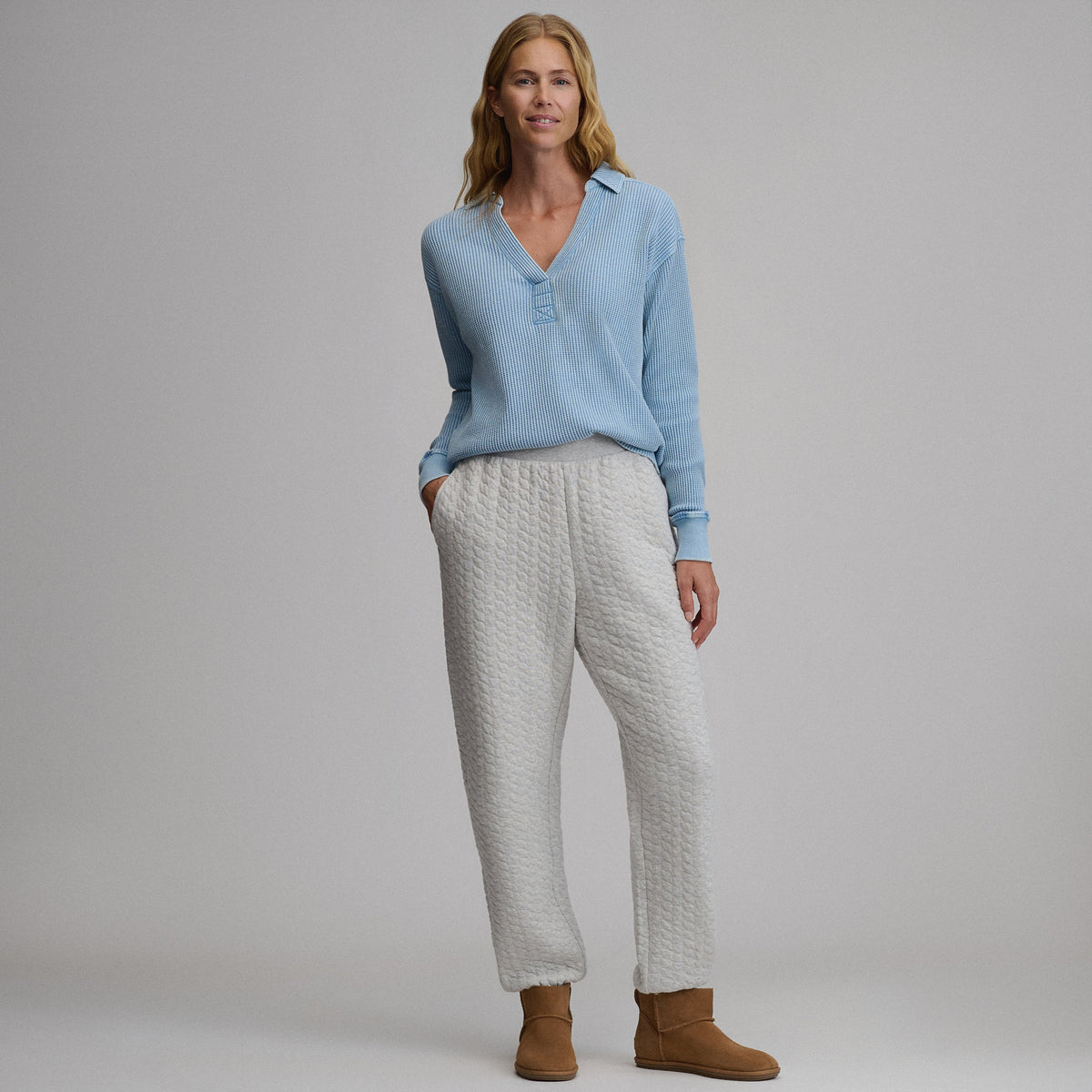 Women's Lounge V-Neck Thermal Crew