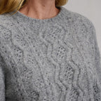 Women's Open Stitch Cable Crew Sweater