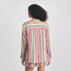 Women's Woven Stripe Cotton Long Sleeve Shirt