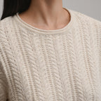Women's Cotton Cable Crew Sweater