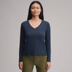 Women's Everyday Long-Sleeve V-Neck T-Shirt