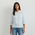 Women's Slub Stripe Crew Neck Sweater