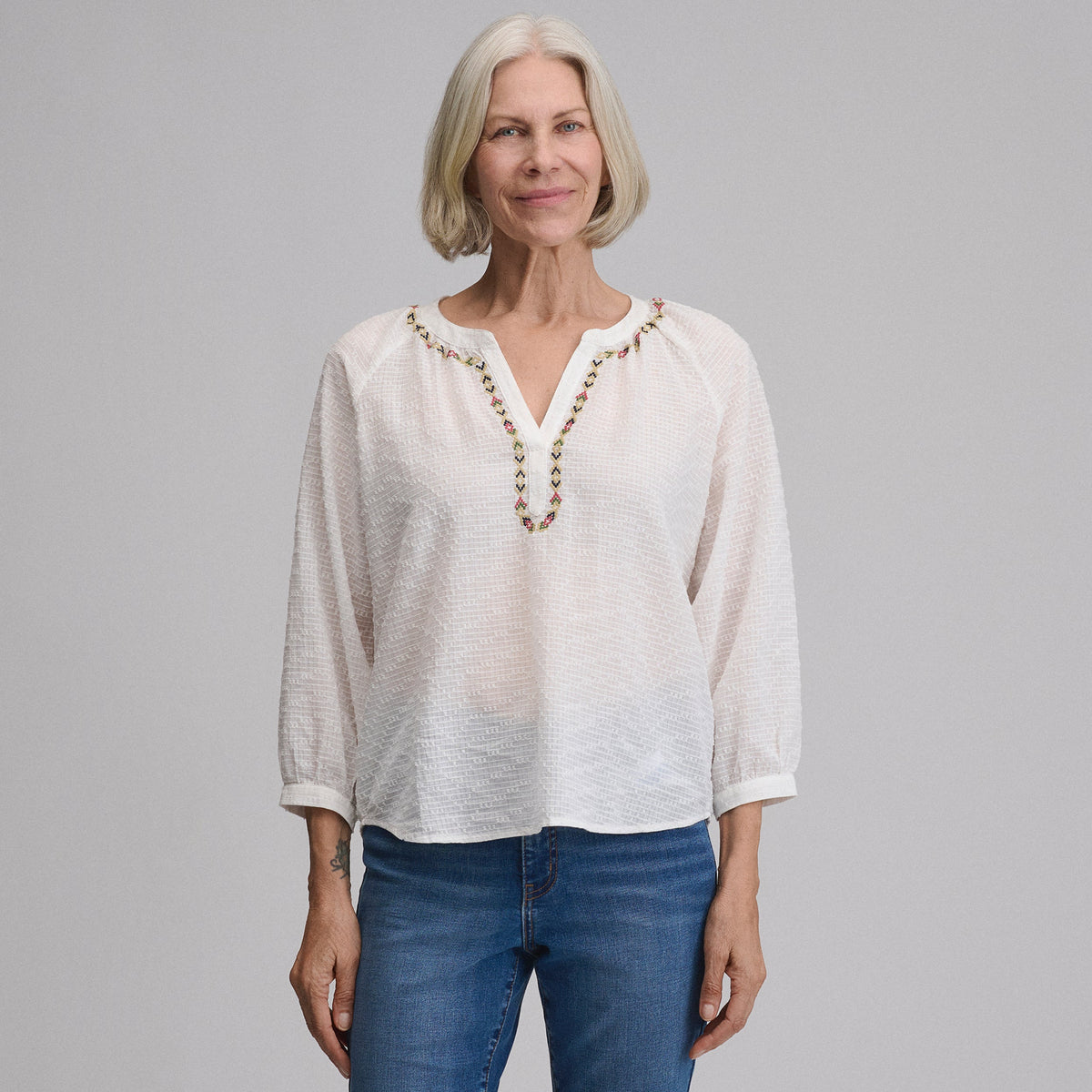 Women's Long-Sleeve Split-Neck Popover