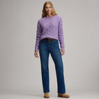 Women's Open Stitch Cable Crew Sweater