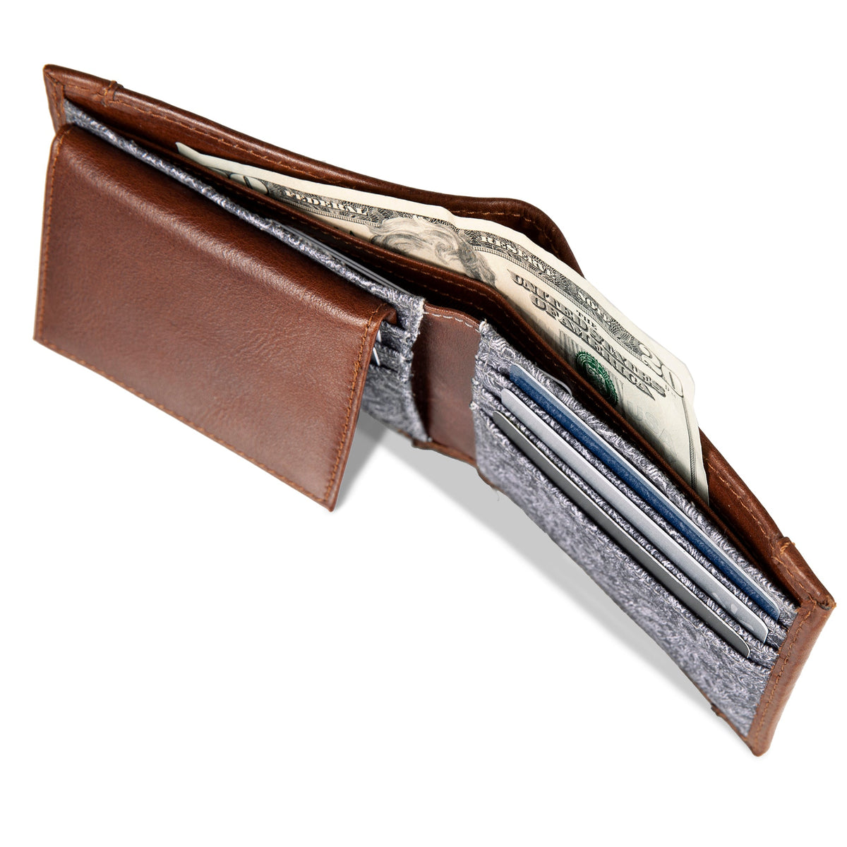 Pioneer Leather And Printed Cotton Canvas Passcase Wallet