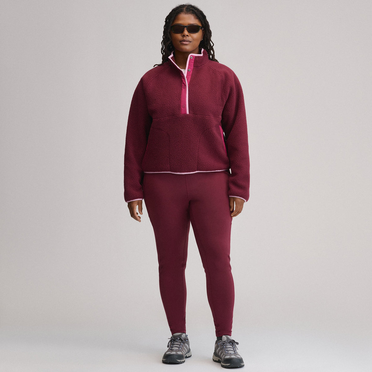 Women's Plush Fleece Snap-Mock Pullover