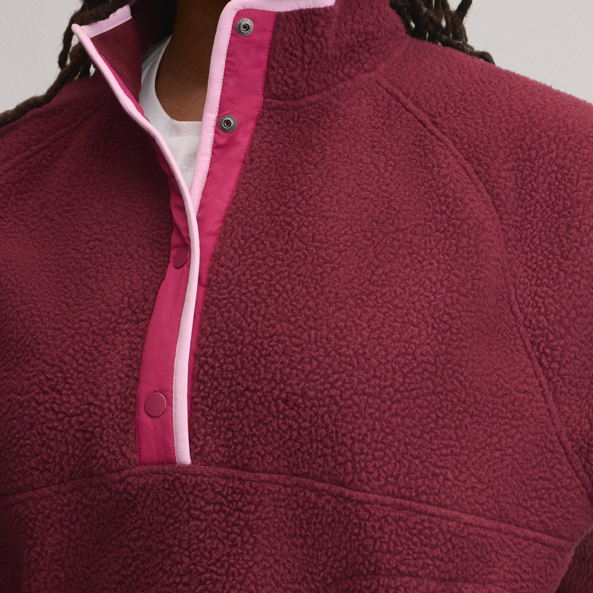 Women's Plush Fleece Snap-Mock Pullover