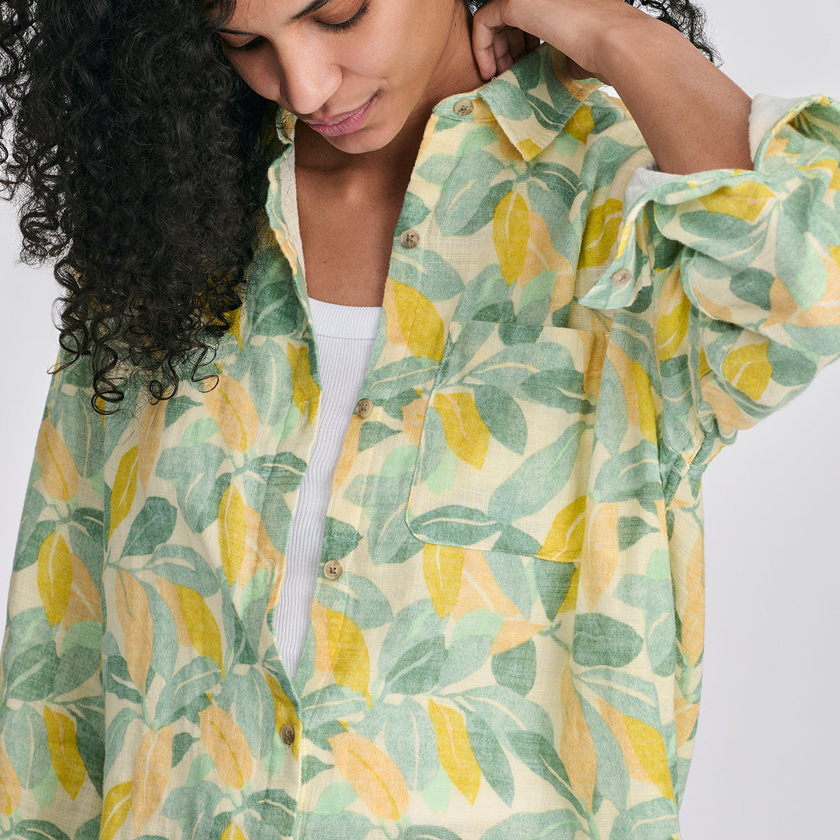 Women's Woven Printed Cotton Long Sleeve Shirt