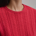 Women's Cotton Cable Crew Sweater
