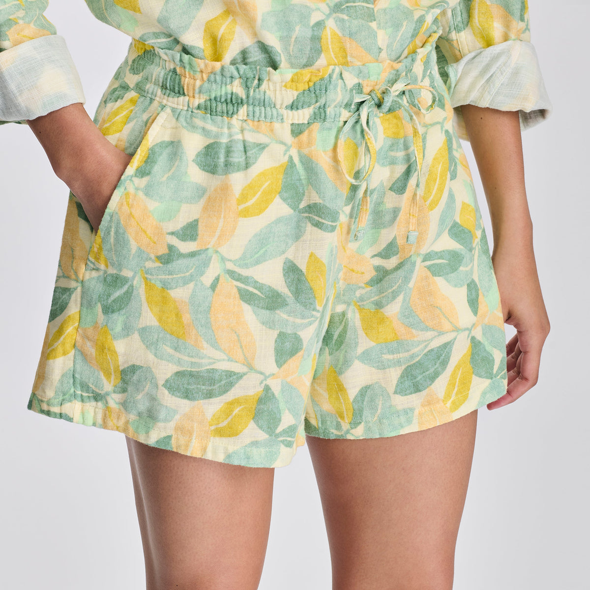 Women's Woven Cotton Slub Short