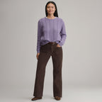 Women's Cotton Cable Crew Sweater