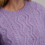 Women's Open Stitch Cable Crew Sweater