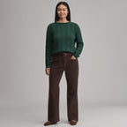 Women's Cotton Cable Crew Sweater