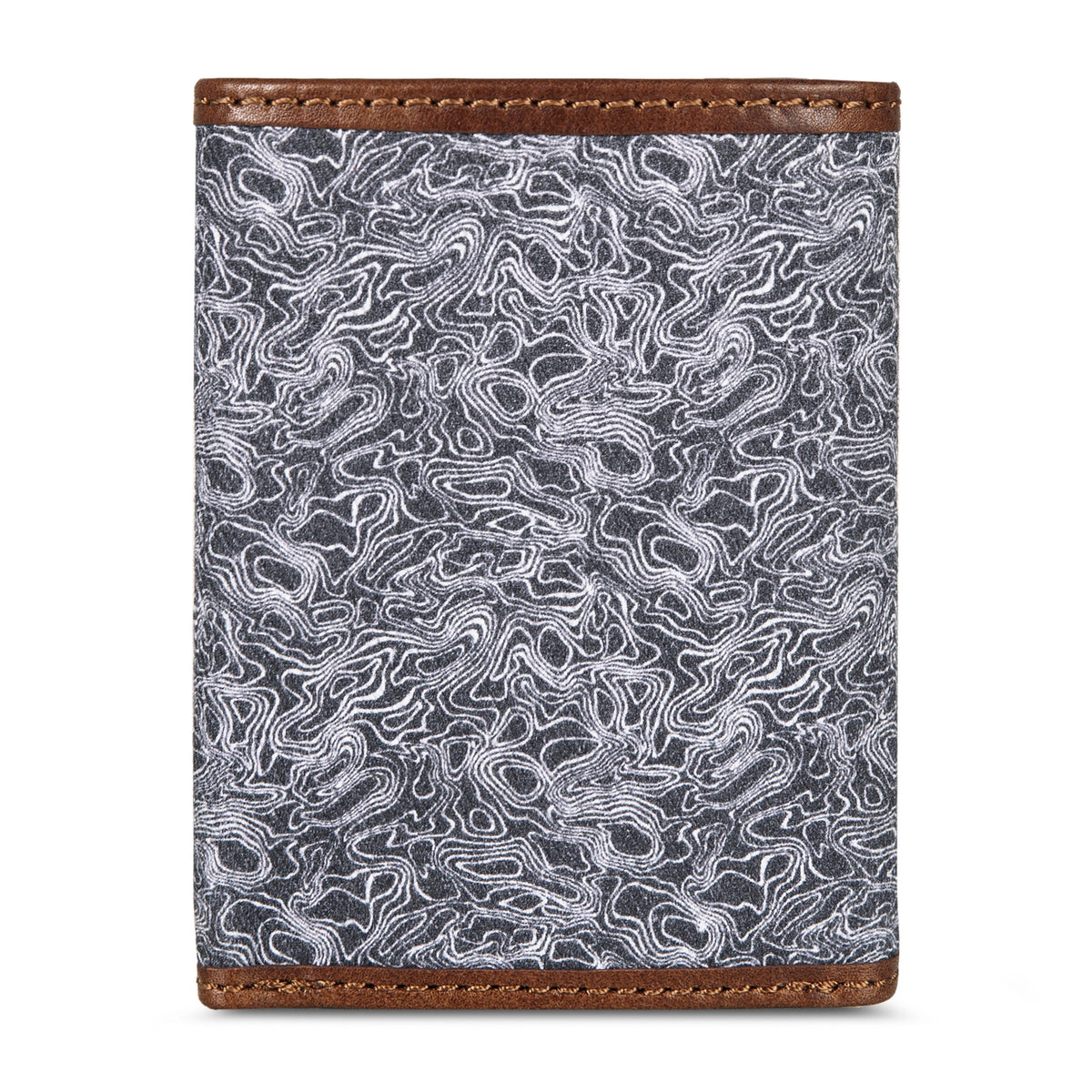 Pioneer Leather And Printed Cotton Canvas Trifold Wallet