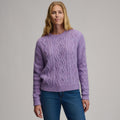 Women's Open Stitch Cable Crew Sweater