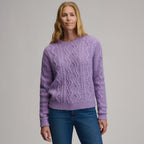 Women's Open Stitch Cable Crew Sweater
