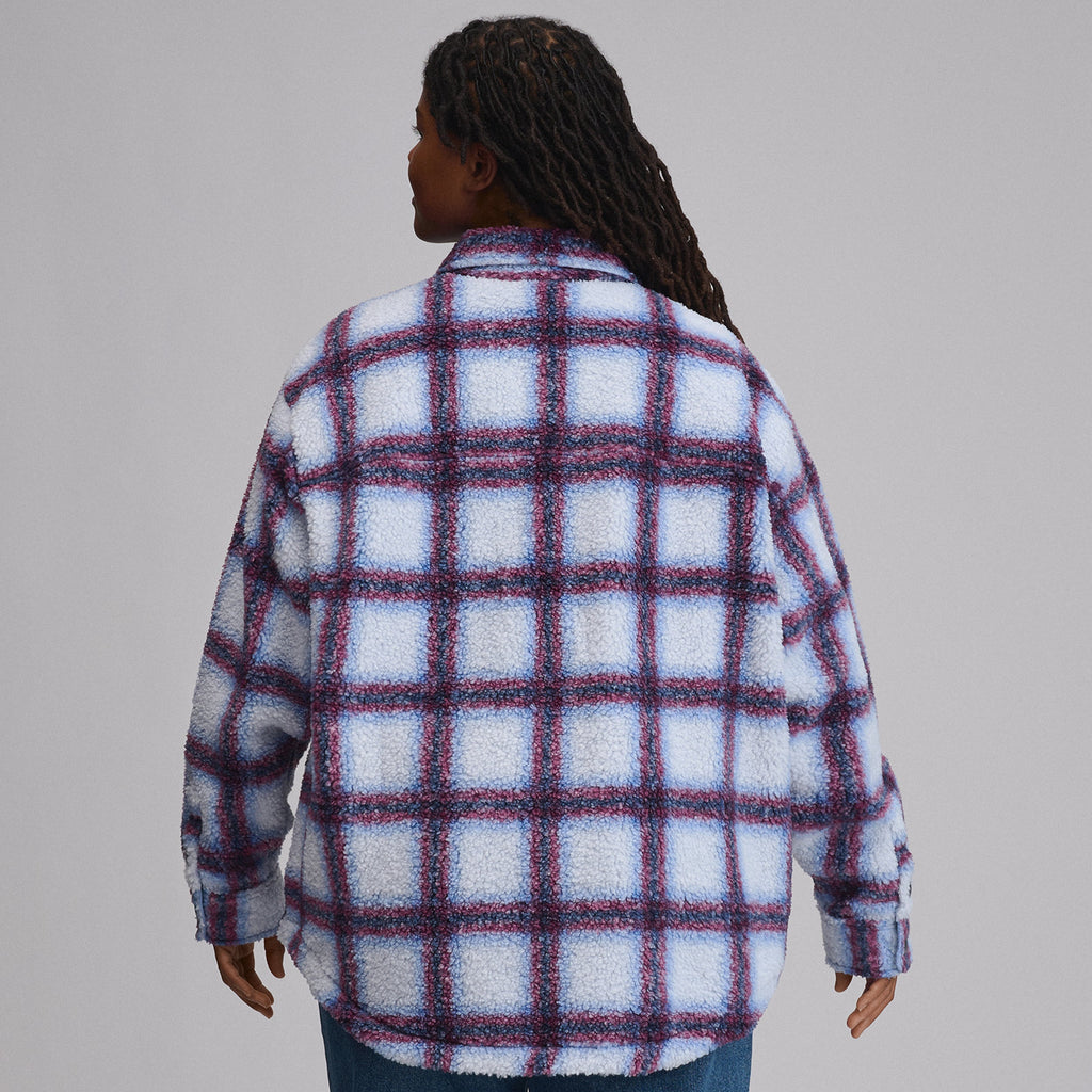 Women's Plaid Fleece Shirt Jacket