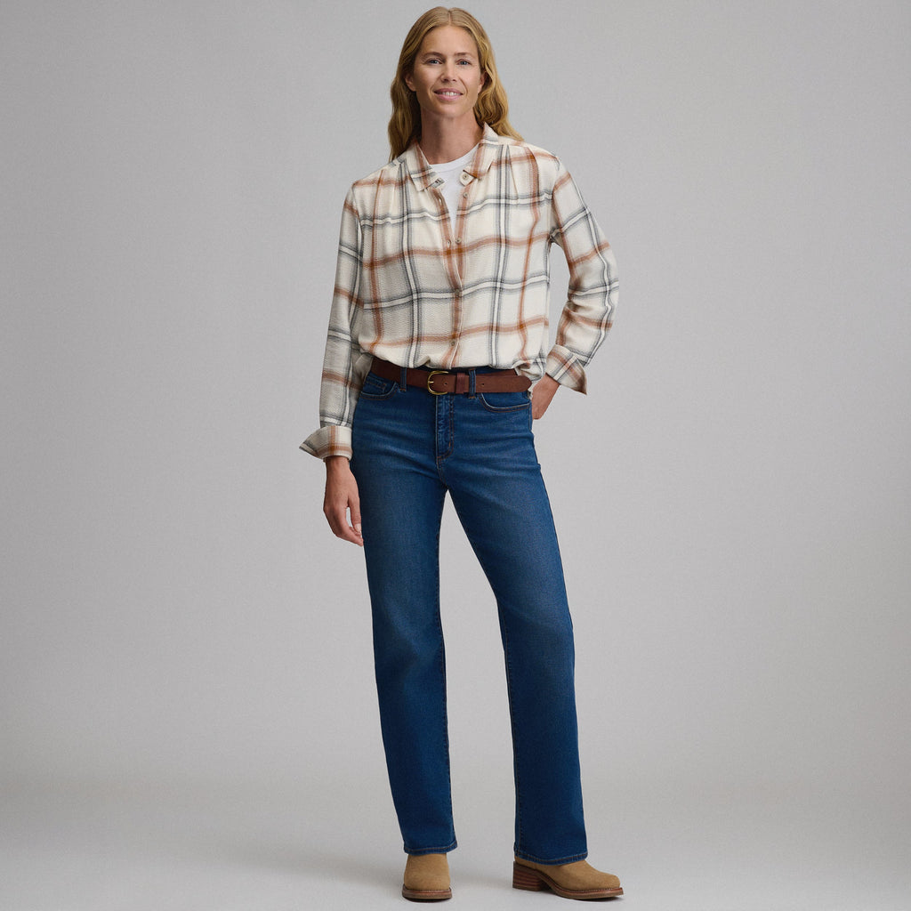 Women's Long-Sleeve Softened Button-Down Shirt