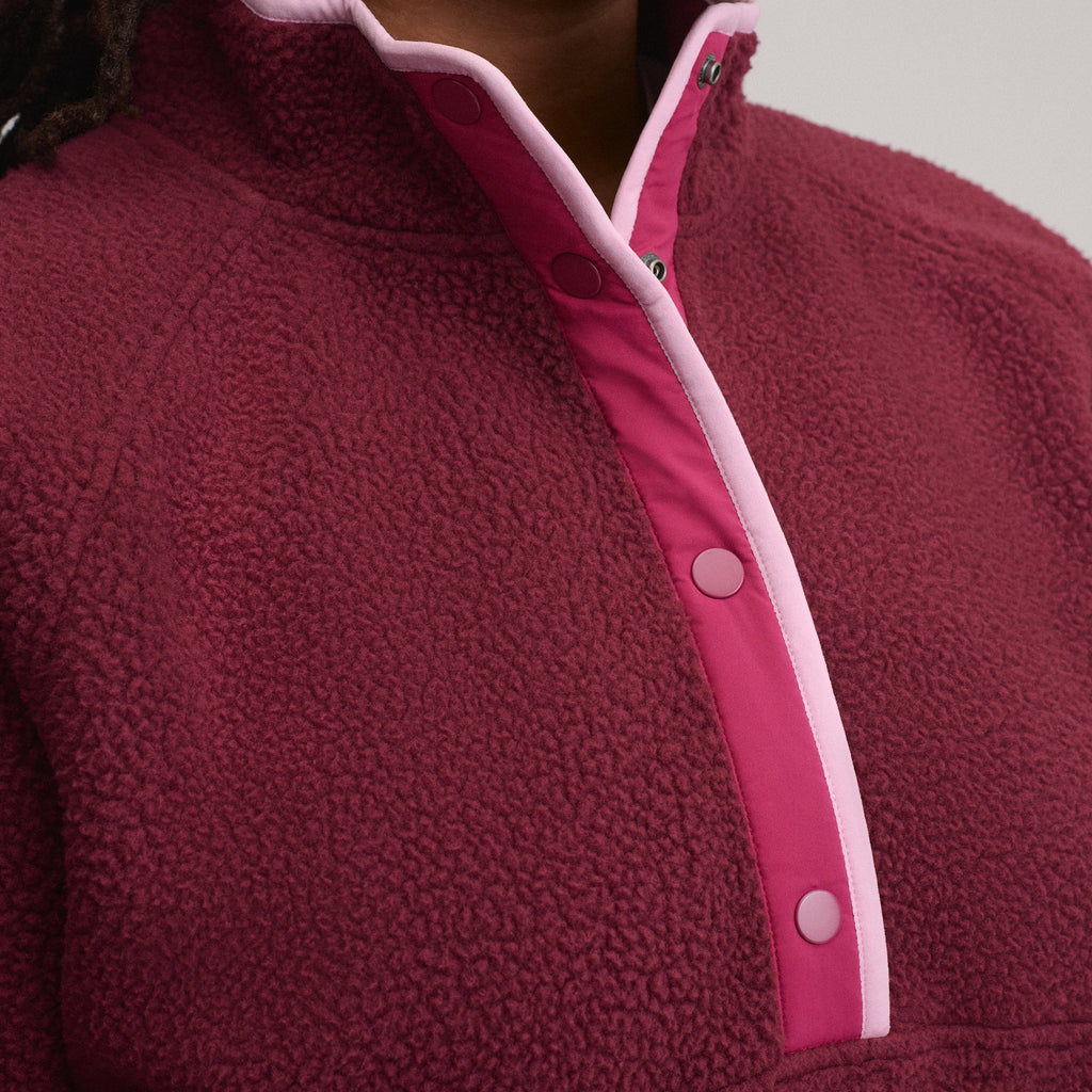 Women's Plush Fleece Snap-Mock Pullover