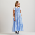 Women's Smocked Tiered Midi Dress