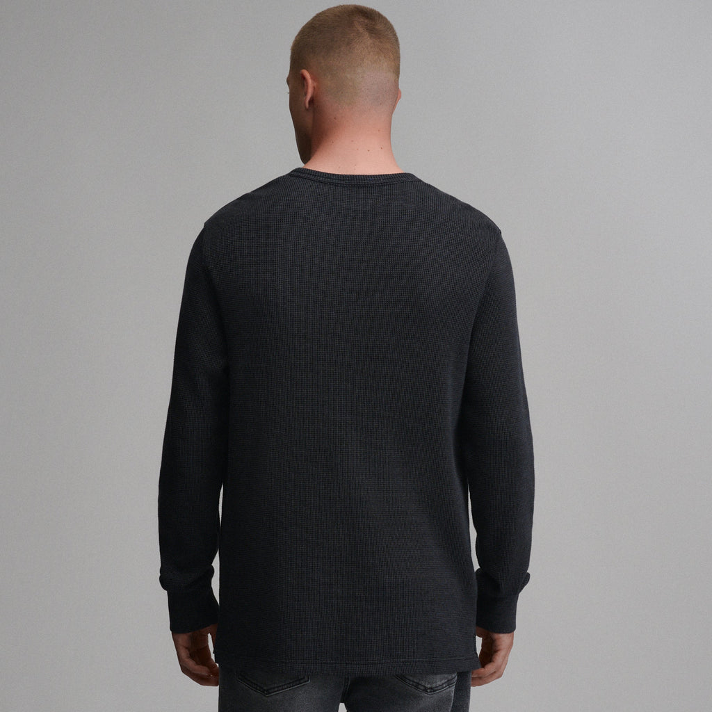 Men's Plaited Waffle Thermal Crew