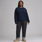 Women's Cotton Cable Crew Sweater