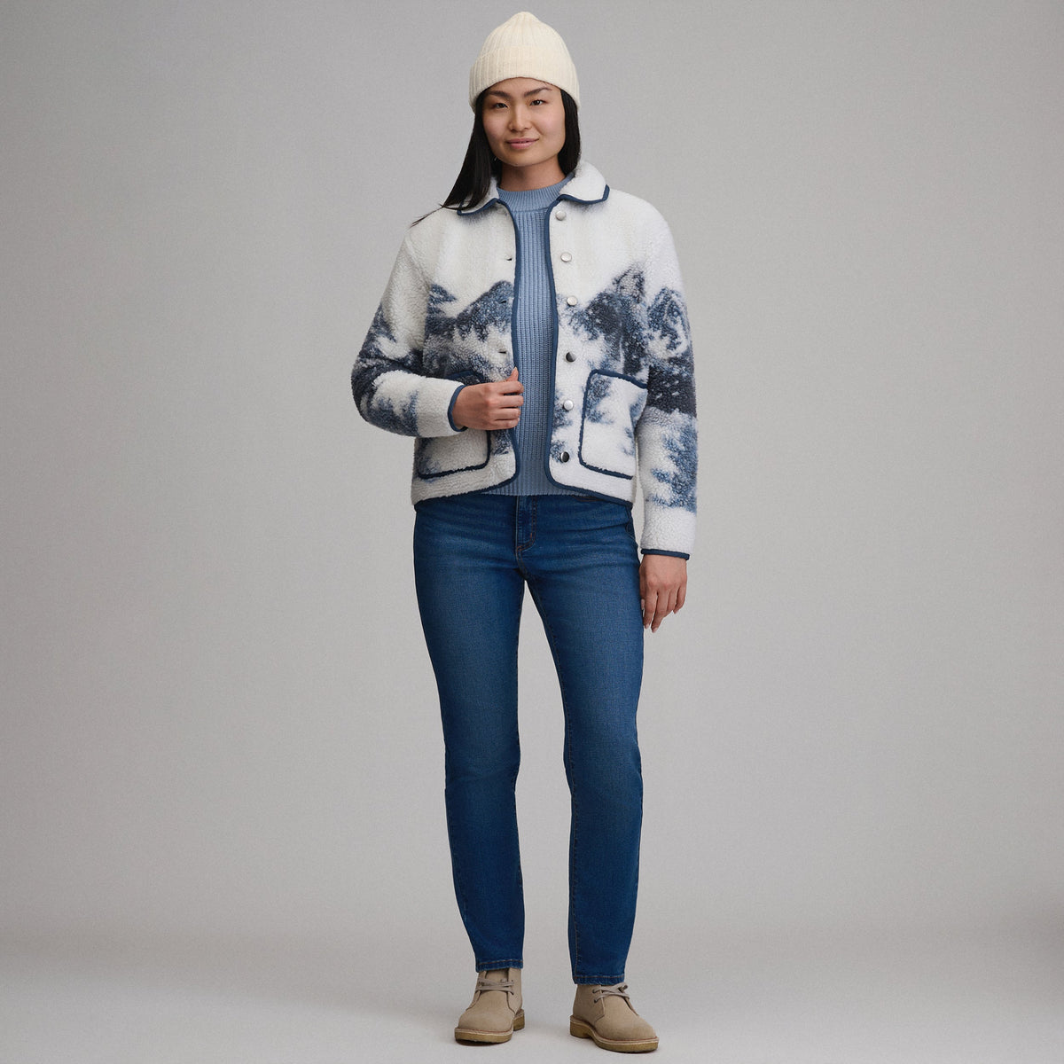 Women's Printed Fleece Jacket