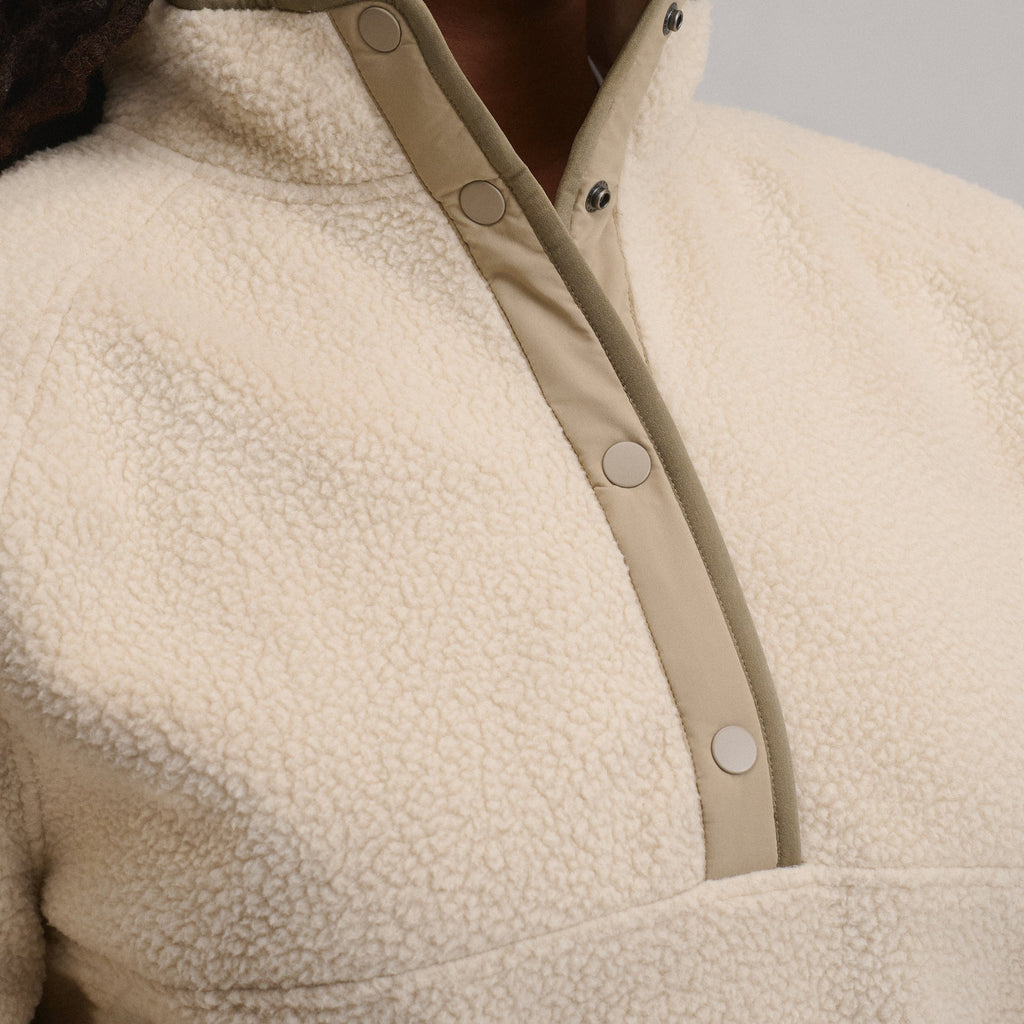 Women's Plush Fleece Snap-Mock Pullover
