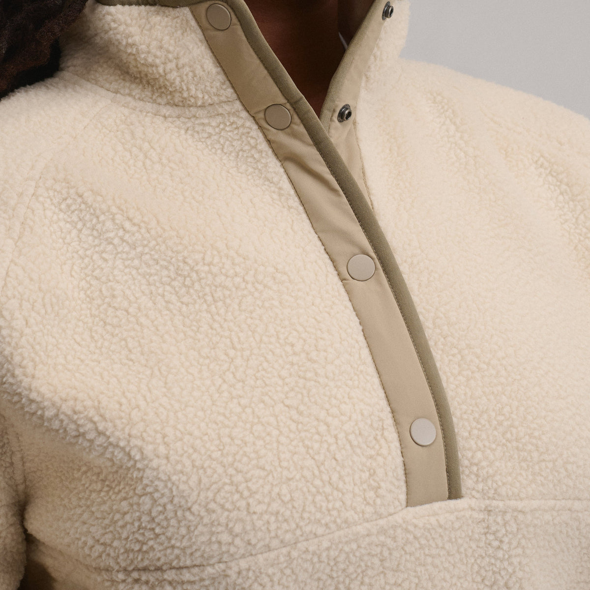 Women's Plush Fleece Snap-Mock Pullover