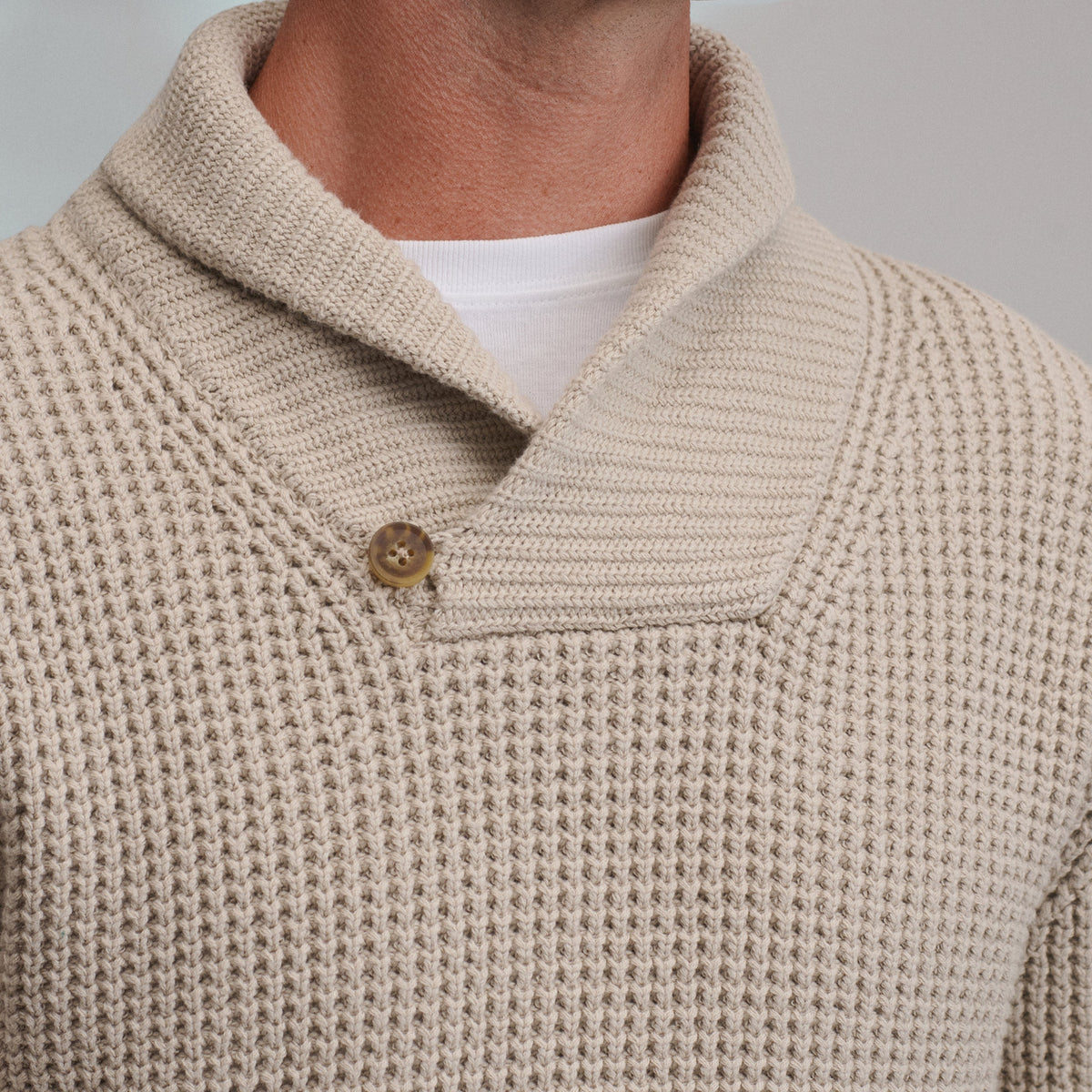 Men's Holiday Festive Shawl-Neck Sweater