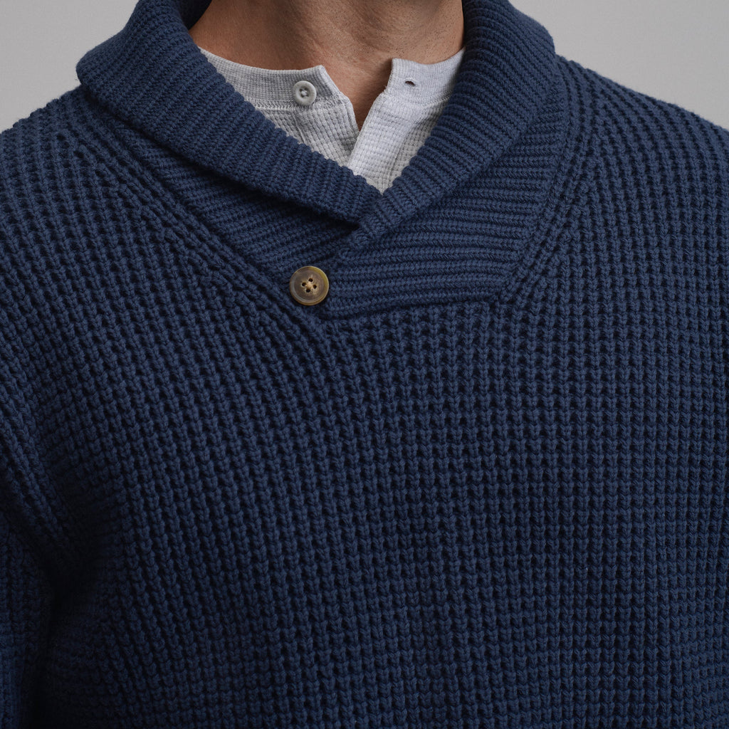Men's Holiday Festive Shawl-Neck Sweater