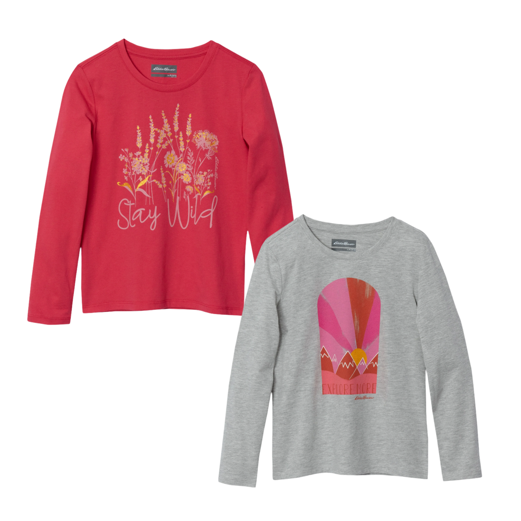 Girls Graphic Long-Sleeve T-Shirt - 2 Pack