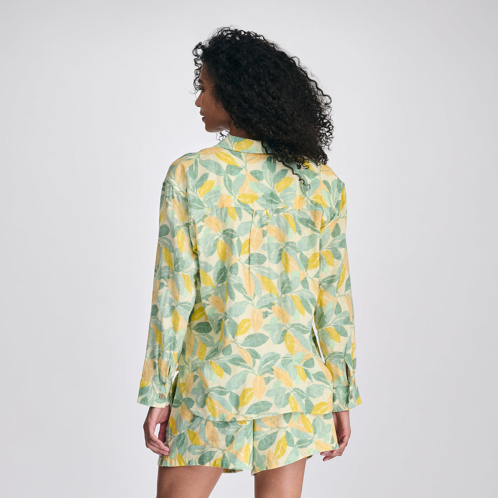 Women's Woven Printed Cotton Long Sleeve Shirt