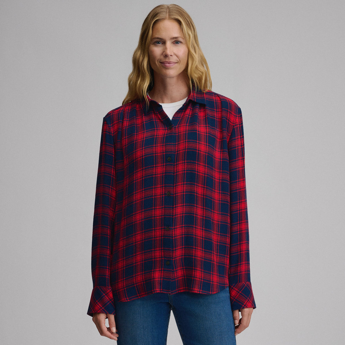 Women's Long-Sleeve Softened Button-Down Shirt
