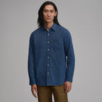 Men's Long-Sleeve Fine Wale Corduroy Shirt - Solid