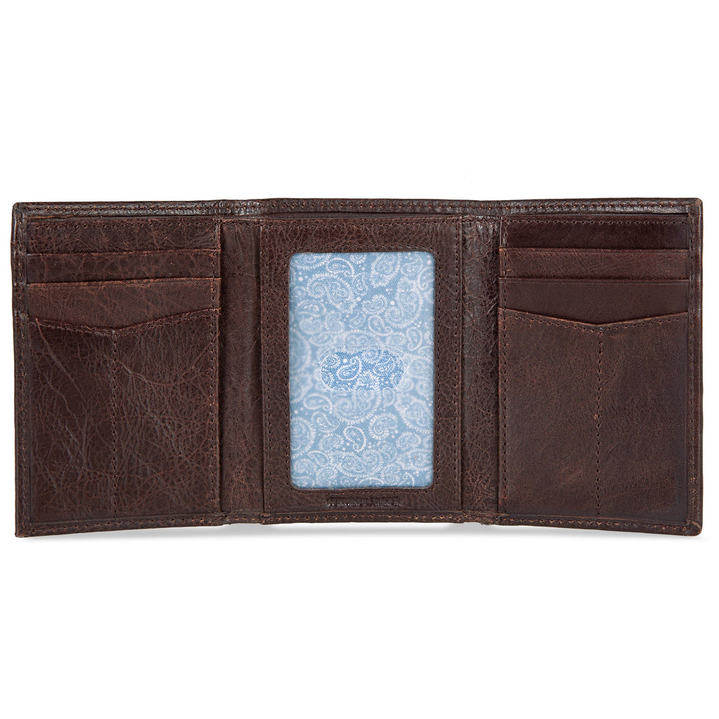 EB Signature Logo Leather Trifold Wallet